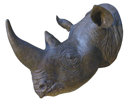 Resin Rhinoceros Head - Click Image to Close